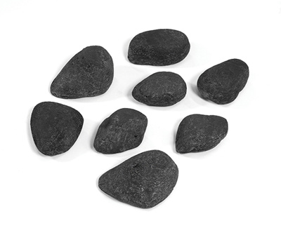 **** Item Discontinued ****Athena 16 Piece Black Fire Ceramic River Stone Set (Ranges from 2 - 3 Length) (CRS-16-BLACK)